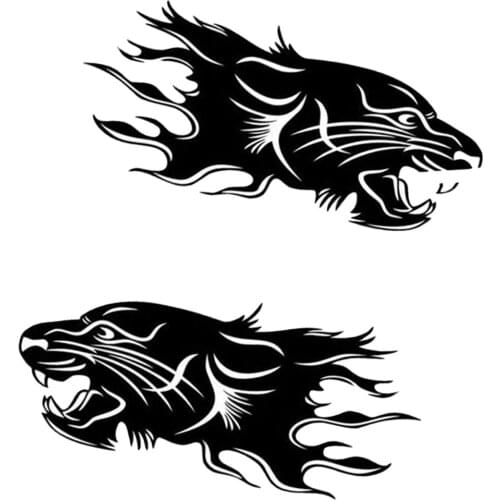 Cool Decal Stickers Fiery Wild Panther Flame Car Body Decal, Auto Sticker Decal Motorcycle Decorations Car Body Side Decals