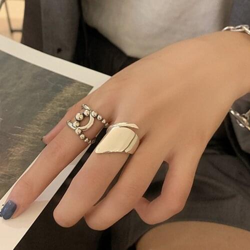 Minimalist Aesthetic Smooth Rings for Women New Fashion Vintage Geometric Handmade Birthday Party Jewelry Accessories Girls Gift