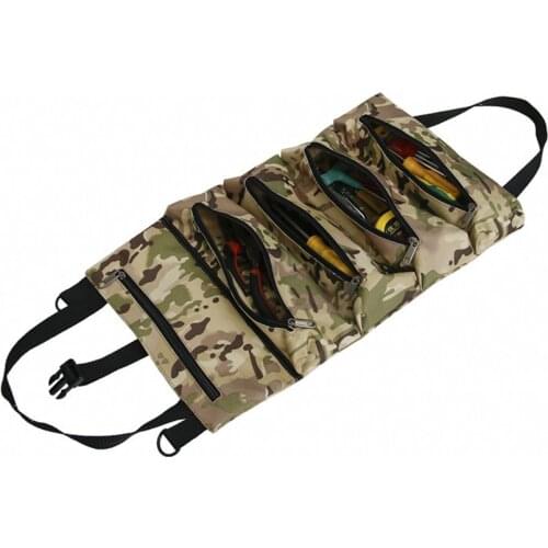 Multi-Purpose Tool Roll Up Bag Oxford Cloth Tool Organizer with Plastic Buckle, Storage Case, Hanging Tool Zipper Bag for Repair