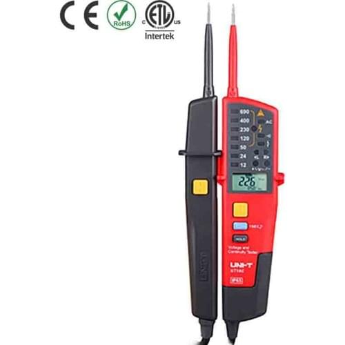 UNI-T UT18C Multi-function Voltage Tester Pen Voltimetro With LED Indication Date Hold RCD Test UT-18C