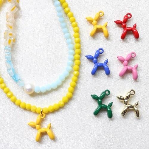 Fashion cute dog shape 50pcs/lot alloy Spray paint charms diy jewelry earring/necklace/garment accessory