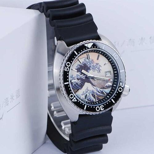HEIMDALLR Men Dive Watch Full Luminous Kanagawa Surfing Dial NH35 Automatic Mechanical Men Watch Sapphire 300M Diver Watch