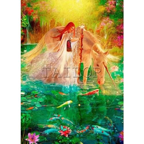 Mosaic cuadros full square 5d diamond painting kit set complet embroidery Cross stitch Dirll drawing horse unicorn woman fish 29
