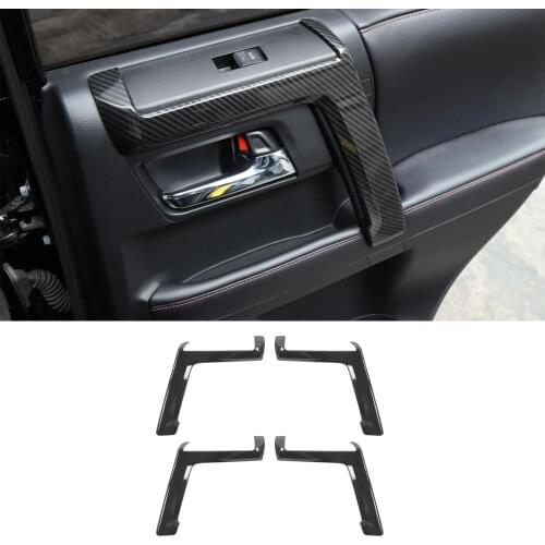 New Car Styling For Toyota 4Runner 2010 Up Car Door Interior Handle Grab Decoration Strip Trim ABS Auto Molding Accessories 4Pcs