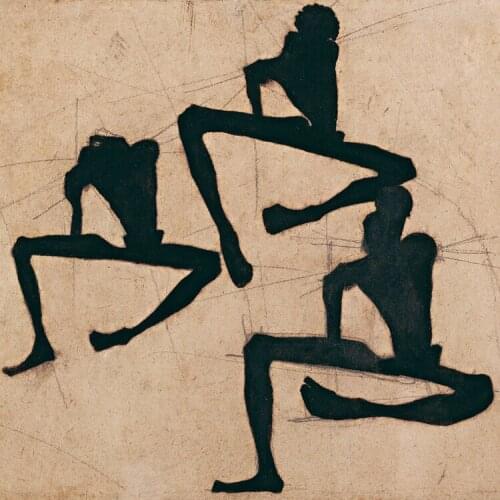 Nude canvas painting portrait picture modern home decor poster 3 nude seen from back black and white picture By Egon Schiele