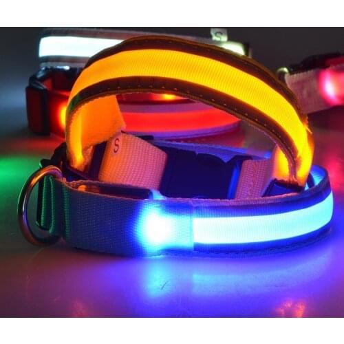 Luminous Led Dog Collar Anti-Lost/ Car Accident Avoid Collar for Dogs Puppies Cats Collars Luminous Pet Supplies Accessories