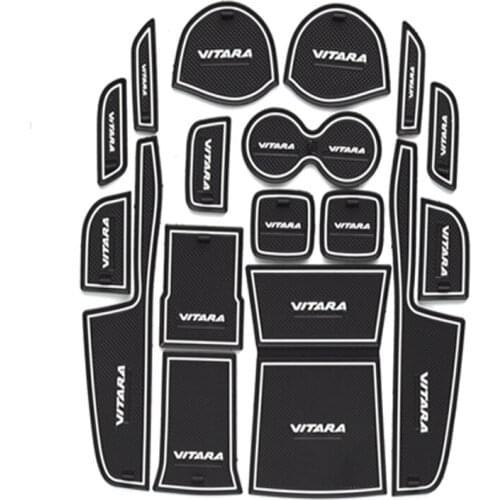 Anti-Slip Gate Slot Mat Rubber Coaster for Suzuki Vitara 2015 2016 2017 2018 2019 LY Escudo Sport Cup Mats Accessories Stickers