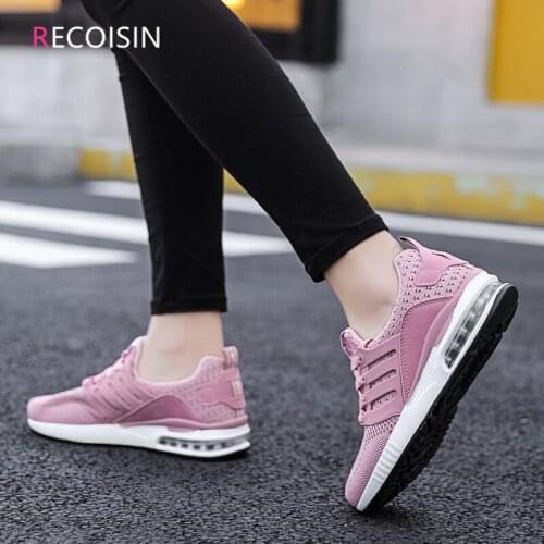 RECOISIN 2021 Fashion Sneakers Women High Quality Bretahble Mesh Casual Flats Women Shoes Lace-up Basket Femme zapatillas mujer