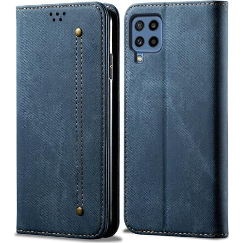 A22 4G 5G 2021 Luxury Case PU Leather Denim Wallet Coque for Samsung Galaxy A22 Case Samsung A 22 SM-A225 Flip Cover Shockproof