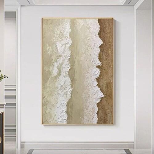Hand Painted Abstract Oil Painting Wall Art Seascape Minimalist Modern On Canvas Decorative For Living Room No Frame