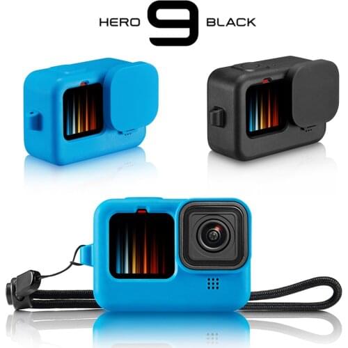 Silicone Camera Sleeve + Lens Cap Cover for GoPro Hero 9 Protective Frame Case Shell Accessories for GoPro Hero9 Action Camera