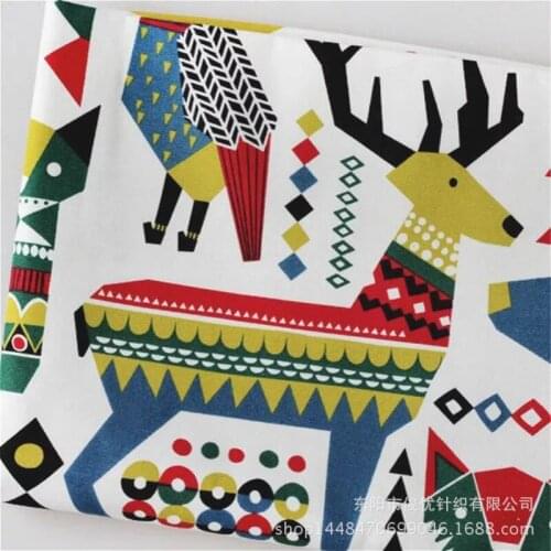 Cloth, deer, bear, cartoon animal, cotton canvas, sofa, fabric, wholesale