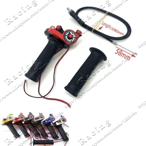 Universal 22mm Motorcycle Quick Throttle Hand Grips On-Off Ignition Motocross Switch Cable for Kawasaki Yamaha Honda KTM