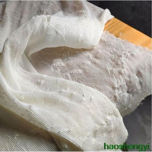 High-quality imported pleated fabrics, chaotic pleated beige handmade clothing dresses and decorative fabrics