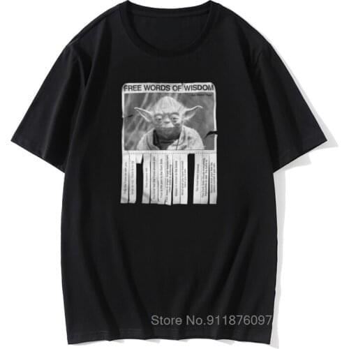 Funny T Shirt Master Words of Wisdom T-shirt Men Black T-shirts 100% Cotton Fabric Costume Street Style Tops Tees Customize