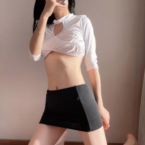 Miss Secretary Costume Sexy Women Teacher Cosplay Mini Skirt Secretary Office Uniform Roleplaying Outfit сексуальный костюм