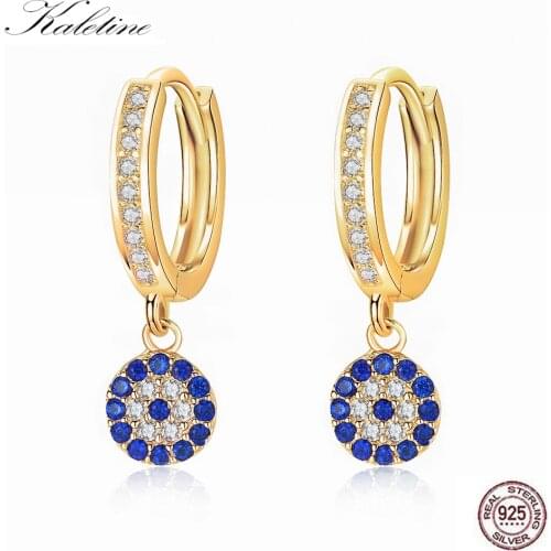 KALETINE Lucky Evil Eve Drop Earrings for Women Fashion 925 Sterling Silver Earrings For Women Mini Small Drop Earrings Jewelry