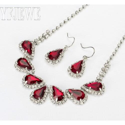 2017 Women Fashion Jewelry Sets Nechlace And Wedding Bridal Sliver Plated Earrings With Rhinestone For Party N219