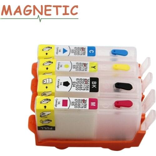 4x Magnetic Compatible For HP Refillable Ink Cartridge for HP920 XL Inkjet Officejet 6000 6500 6500A 7000 7500 7500A printer