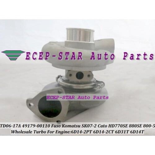 Free Ship TD06-17A 49179-00110 Oil Turbo For Mitsubishi Fuso Truck SK07-2 For Kato HD770SE 880SE CATO 800-5 Excavator 6D31 6D14T