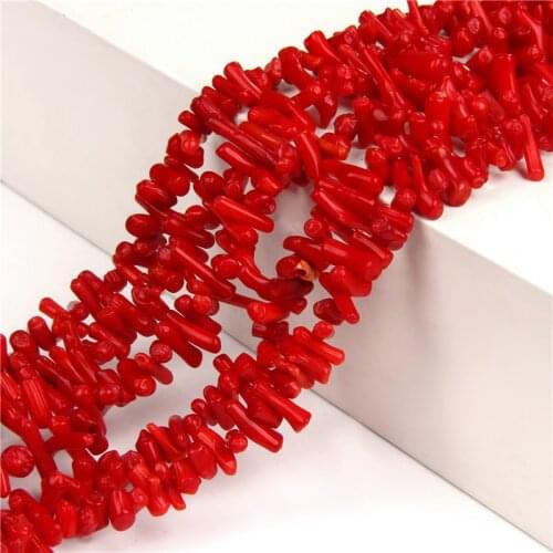 High Quality Red Coral Long Beads Irregular Shape Smooth Loose Strand Bead For DIY Making Jewelry Accessory Earrings Necklace
