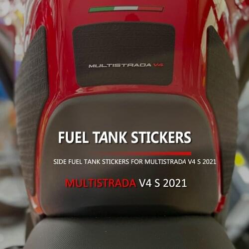 FOR DUCATI Multistrada V4 S 2021 Motorcycle Non-slip Side Fuel Tank Stickers Waterproof Pad Rubber Sticker