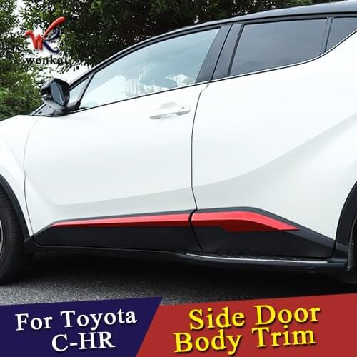 For Toyota CHR C-HR 2019 Side Door Body Molding Trim Cover Lien Garnish Protector Accessories 4pcs/set RED