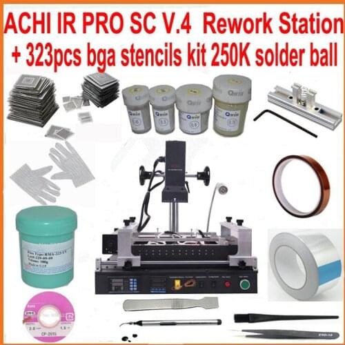 Hot sale ! ACHI IR PRO SC V4 bga rework station IR soldering station with full set 15 in 1 bga reballing kit