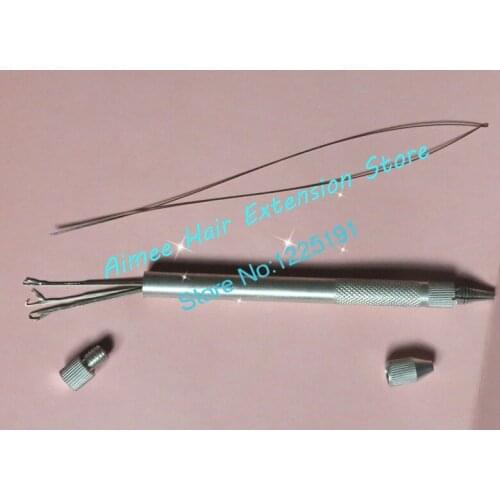 1pcs Wholesale Metal Lace Wig Making Ventilation/Handle Pulling/Weaving Needles micro ring loop threader for hair extension tool