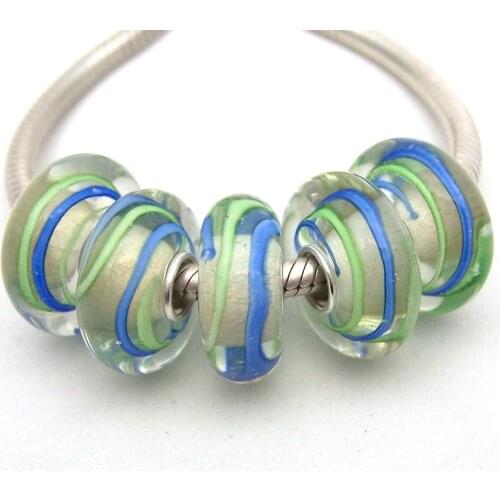 JGWGT 2805 5X 100% Authenticity S925 Sterling Silver Beads Murano Glass beads Fit European Charms Bracelet diy jewelry Lampwork