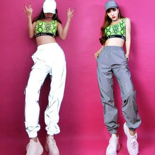 Jazz Dance Costumes Reflective Tooling Trousers Dj Clothes Women Female Singers Nightclub Stage Outfit Performance Wear SL2412