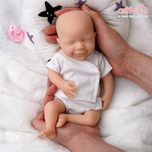 ADFO 12 Inches Reborn Baby Doll Realistic Full Soft Silicone Baby Anti Stress Smiling Newborn Lifelike Dolls Washable Girl Gift