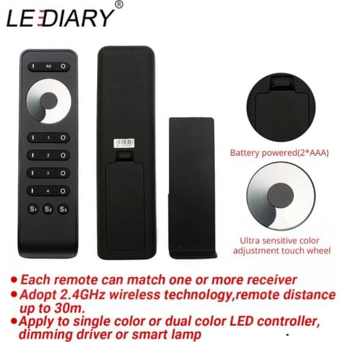 LEDIARY 12V RF Stepless Dimmer Driver Multi Control Remote For Mono Color LED Lamps Strip 3528 5050 Touch Control 30M Distance