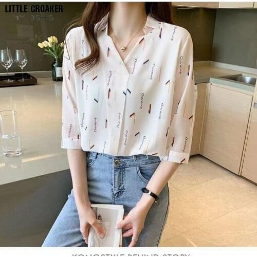 Little croaker Womens Chiffon Blouses