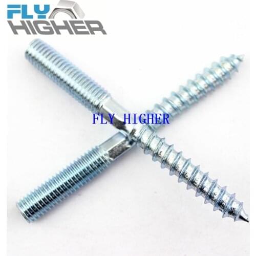 M8X90 double thread head wood screws for furniture staircase handrails 20pcs/box