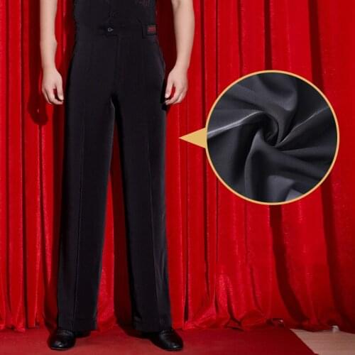 MenS Latin Dance Pants Adult Bandage Wide Leg Pants Dancing Trousers Modern Ballroom Cha Cha Dance Practice Clothes DWY2087