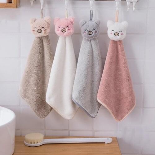 Soft Baby Towel Cartoon Animal Hand Towel Hanging Face Towel Cute Absorbent Bathing Towel For Bathroom Kitchen Quick Dry Towel