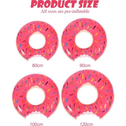 Inflatable Donut Swimming Ring Outdoor Pool Buoy Mattress for Adults PVC Summer Seat Ring Circle Float Toy For Women Pool Tools