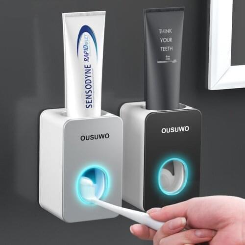 Wall Mount Automatic Toothpaste Dispenser Bathroom Accessories Set Toothpaste Squeezer Dispenser Bathroom Toothbrush Holder Tool