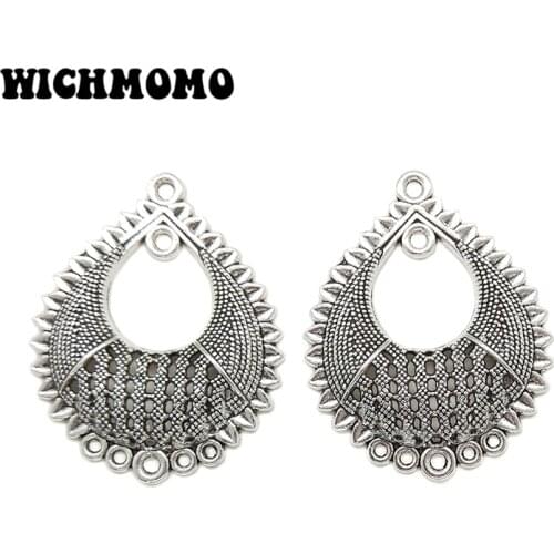 New Fashion 5pieces/bag 38*31mm Zinc Alloy Round Connector Charms Linker for DIY Earrings Necklace Jewelry Accessories