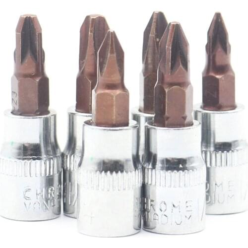 1Pc Pozidriv Screwdriver Bit Phillips Screwdriver Bits 1/4 Inch Drive Socket Hand Tools PZ1 PZ2 PZ3 PH1 PH2 PH3