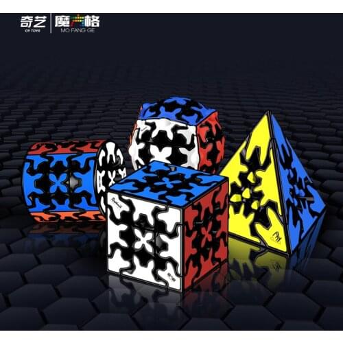 Qiyi Gear Cube 3x3x3 Gear Cube Pyramid Cylinder Sphere Speed sticker Cubes puzzle cubo megico Educational Toy for Children toys