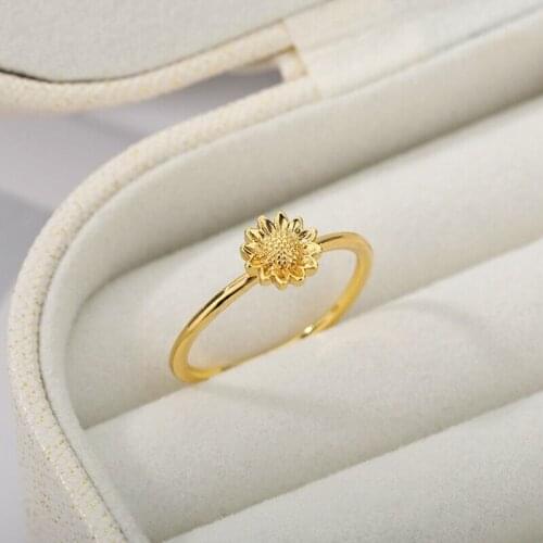 Cute Lucky Daisy Rose Flower Rings for Women Punk Trendy Floral Knuckle Ring Love Promise Finger Wedding Jewelry Anillos Mujer