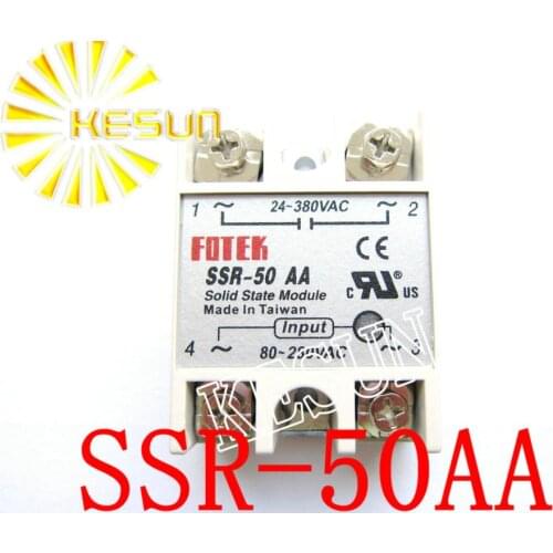 SSR-50AA SSR-50 AA 50A 80-280V AC TO 24-380V AC AC-AC Single Phase Solid State Relay x 10PCS