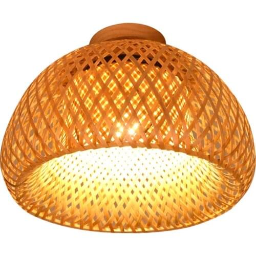 Chinese Style Bamboo Led Ceiling Lights Vintage Rattan Ceiling Lamp Living Room Porch Corridor Southeast Asia Lighting Fixtures