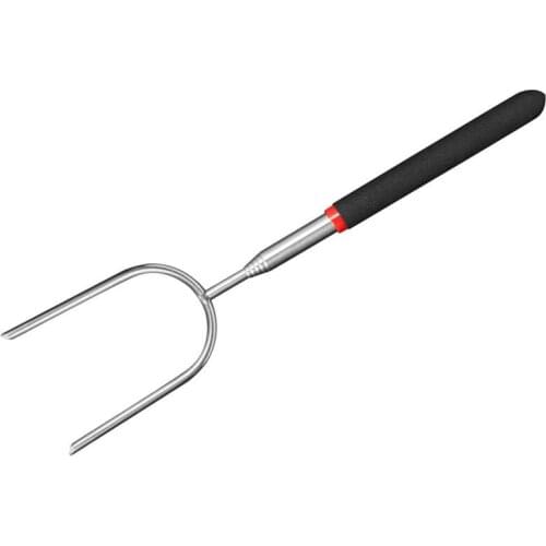 Extendable Barbecue Fork Portable Stainless Steel Roasting Fork Telescoping Fork Outdoor Barbecue Tool Food Fork Meat Fork