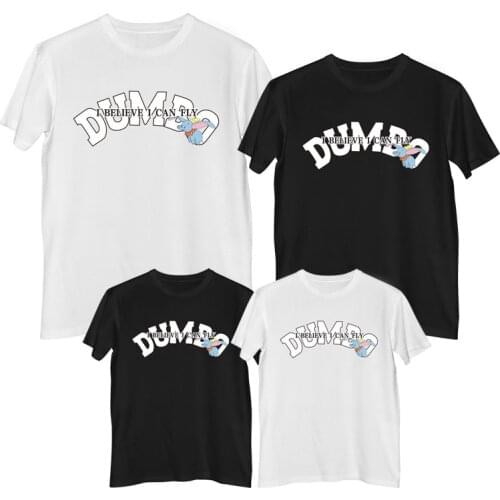 Disney Dumbo T shirt Comfortable Breathable 100% cotton Fashion Woman T-shirts Clothes girl Matching mother and daughter dress