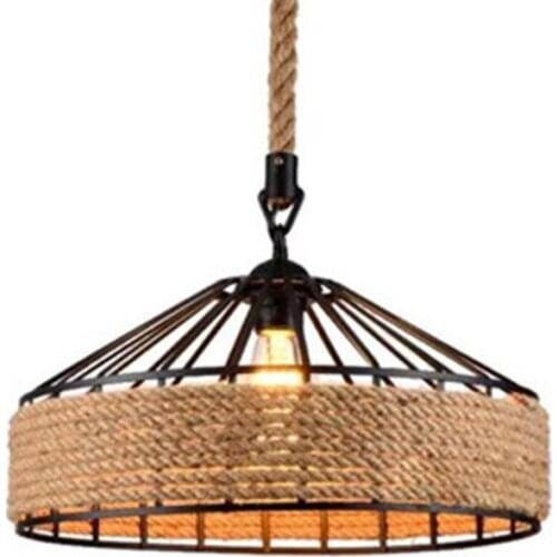 E27 Hanging Lamp Vintage Pendant Lamp Ceiling Light Antique Adjustable Lampshade
