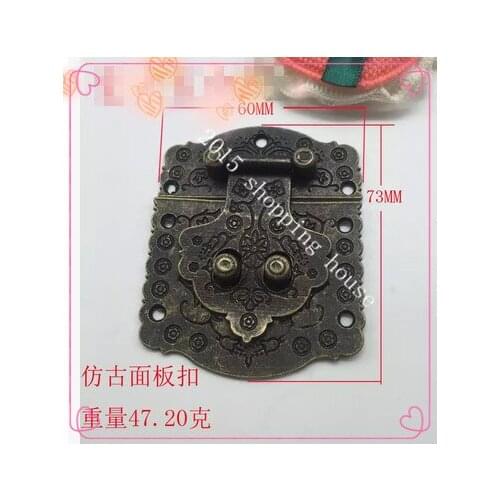 Antique furniture jewelry box buckle zinc alloy Chinese antique wooden accessories DIY lock hasps supplies