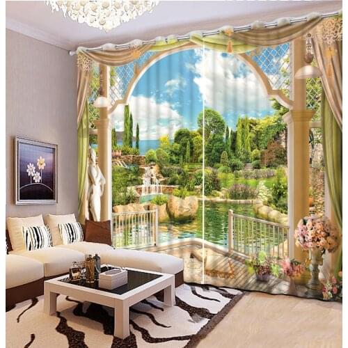 Custom blackout 2019 European Beautiful garden curtains luxury window curtain living room Bedroom hotel curtains home decor